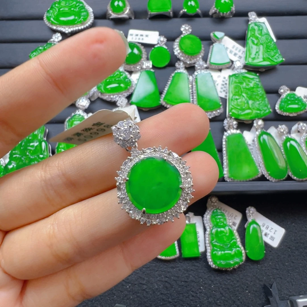 翡翠银S925镶嵌颈饰