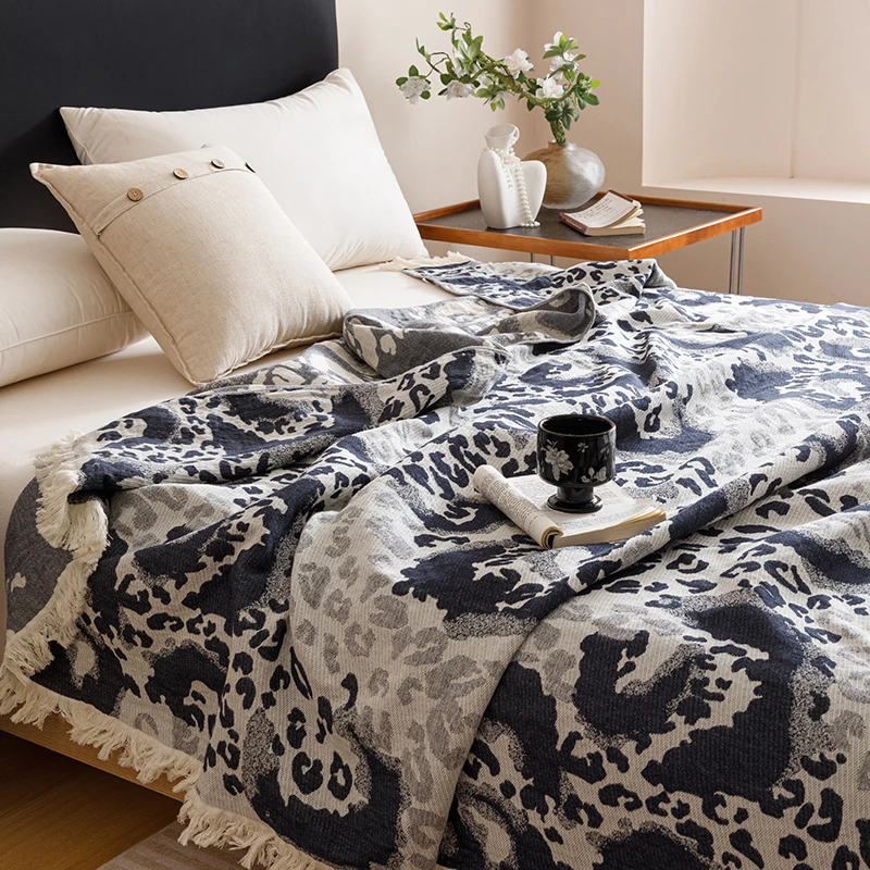 【2025新款全棉提花工艺四层纱毛巾被 加厚】