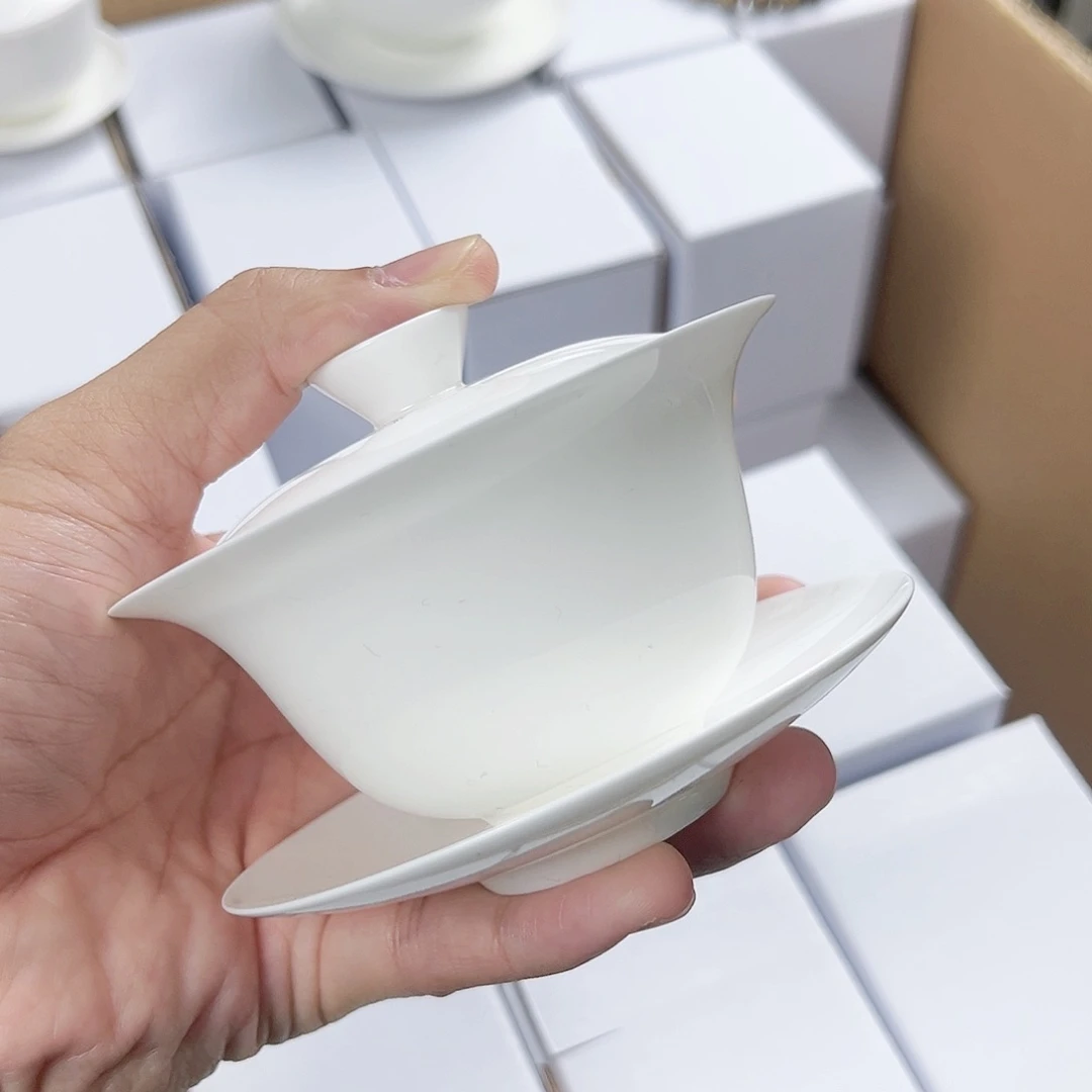 【闪购商品】120骨瓷盖碗超薄胎单个