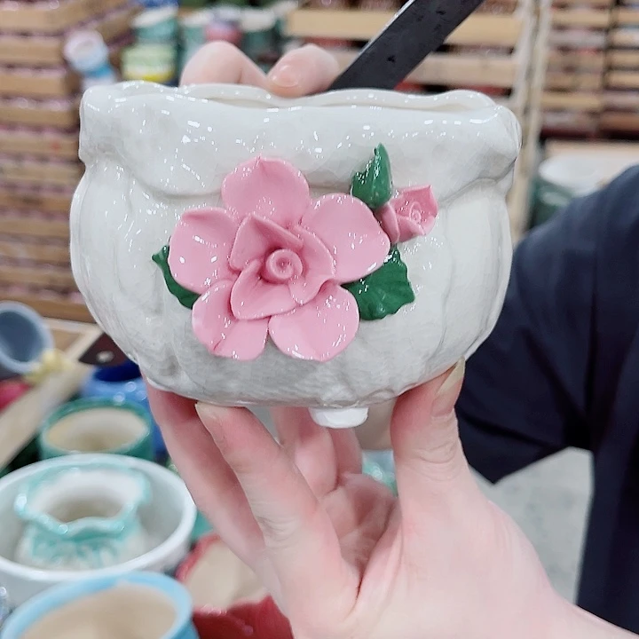 有孔，凑10元包邮陶瓷花盆发货！