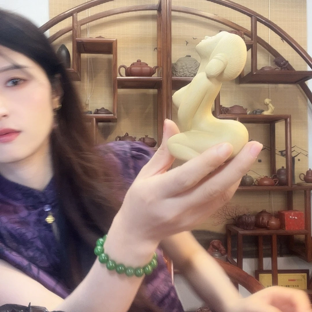 茶壶段泥紫砂摆件