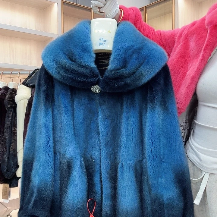 蓝色披肩款貂皮yh0994