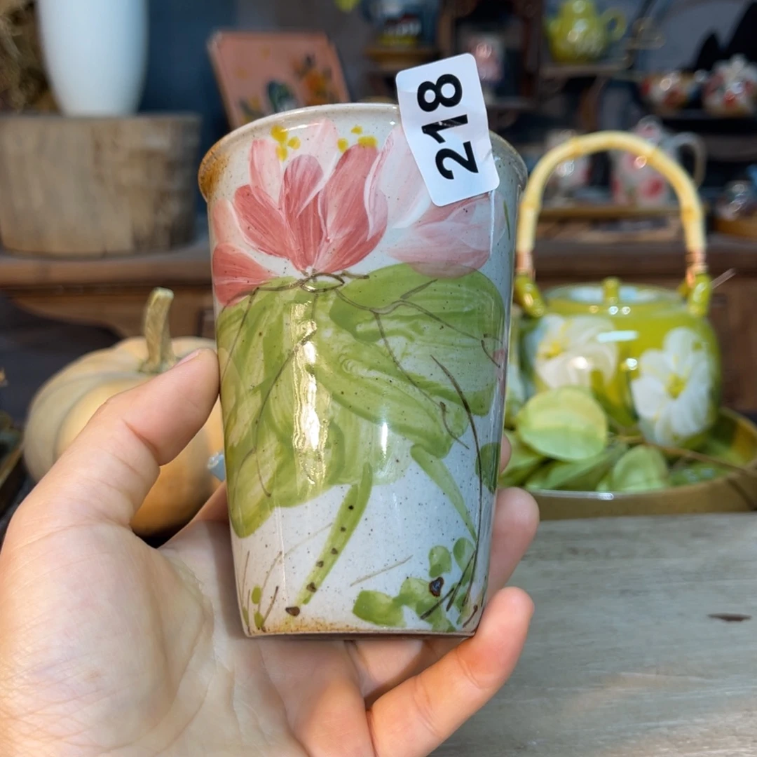 壶素浅陶瓷手工手绘