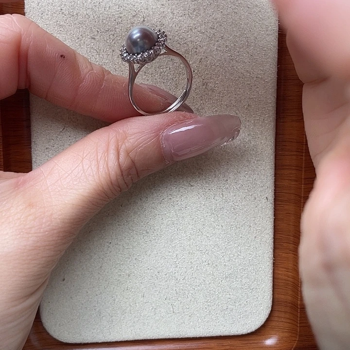 戒指银S925镶嵌海水珍珠