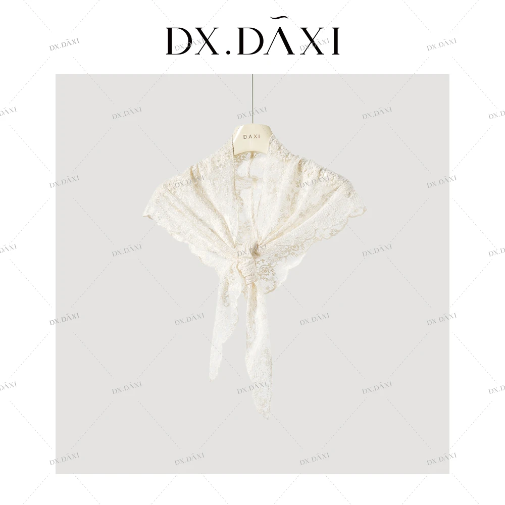 代大喜【薄雾】百搭小众设计感法式蕾丝披肩镂空三角巾2025春季新款