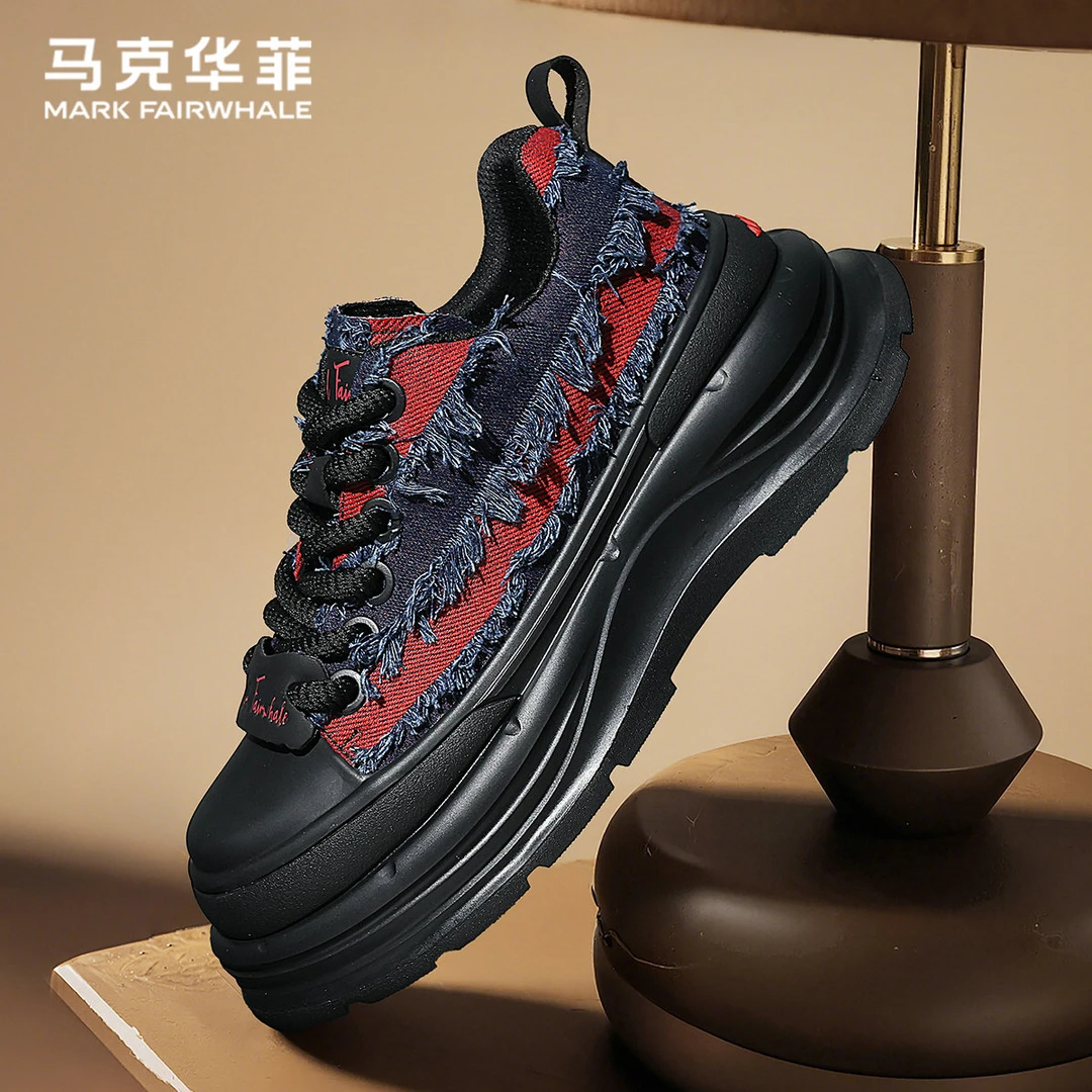 马克华菲男鞋2025新款秋冬季爆款男士增高休闲鞋厚底时尚百搭板鞋