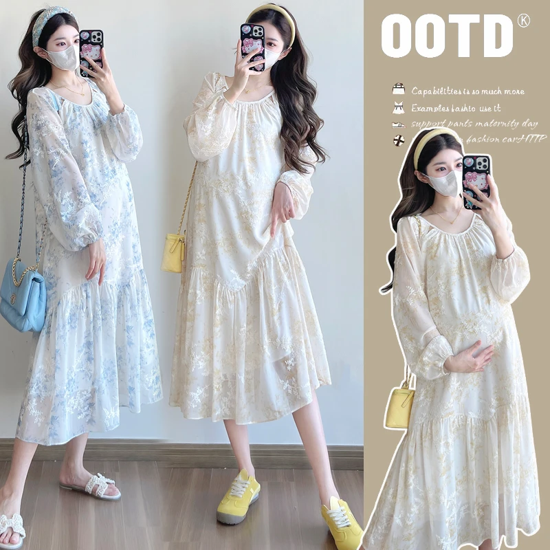 孕妇裙春秋小个子2025新款孕妇照风格孕妇服装春装连衣裙高级感