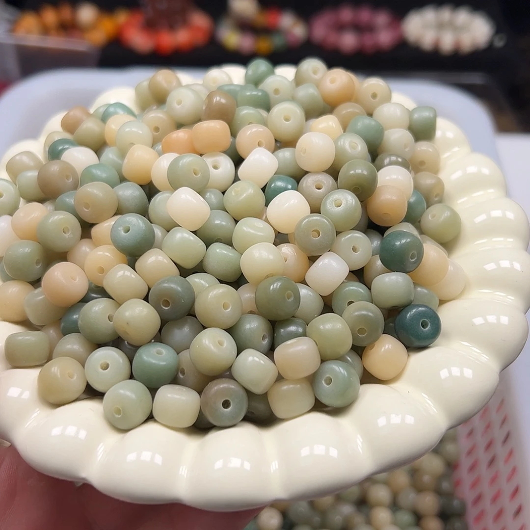 手串菩提根/象牙果100颗卡灯牌➕100颗绿色药片孔瑕10尺寸