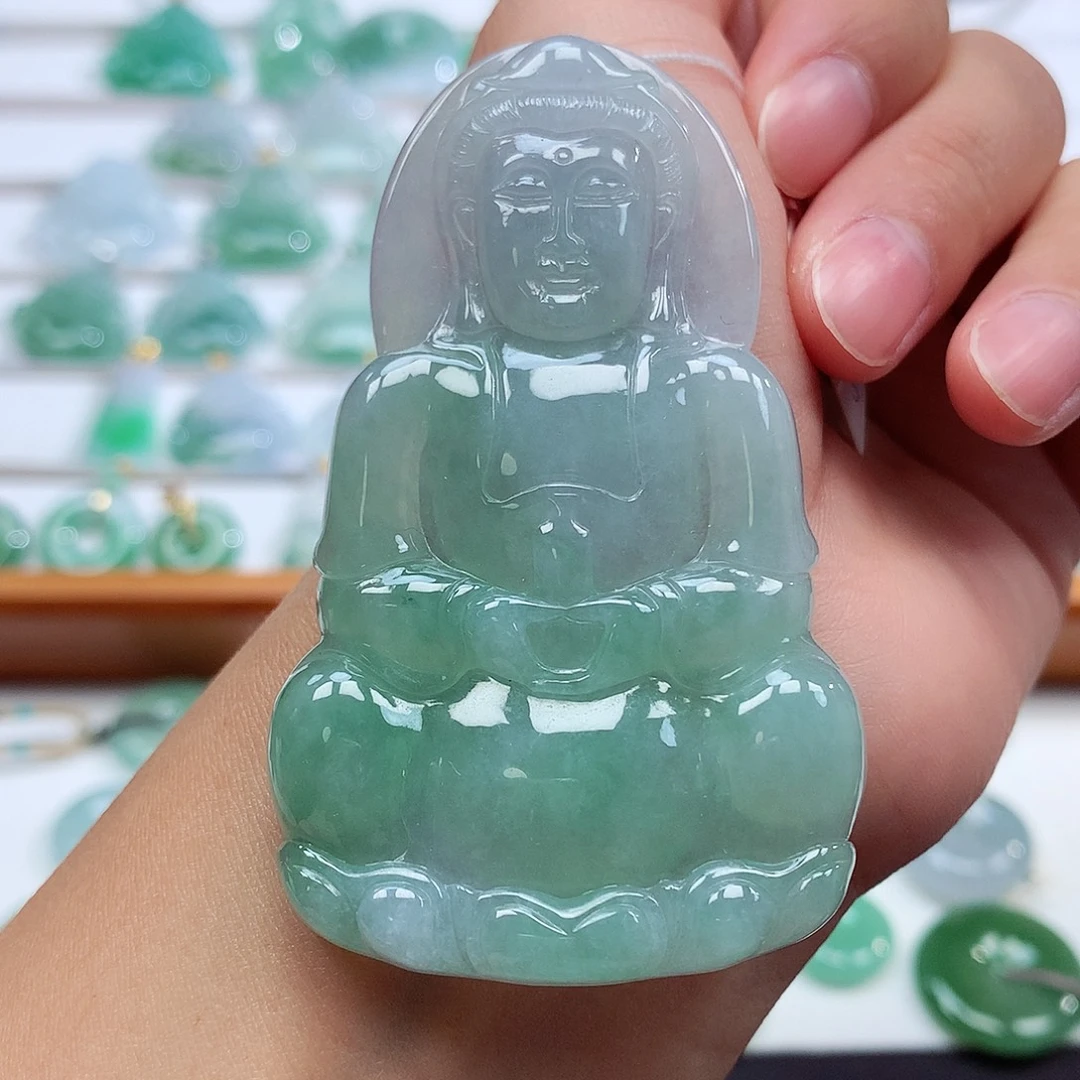 翡翠未镶嵌吊坠(不含链)71.3-43.5-6.，