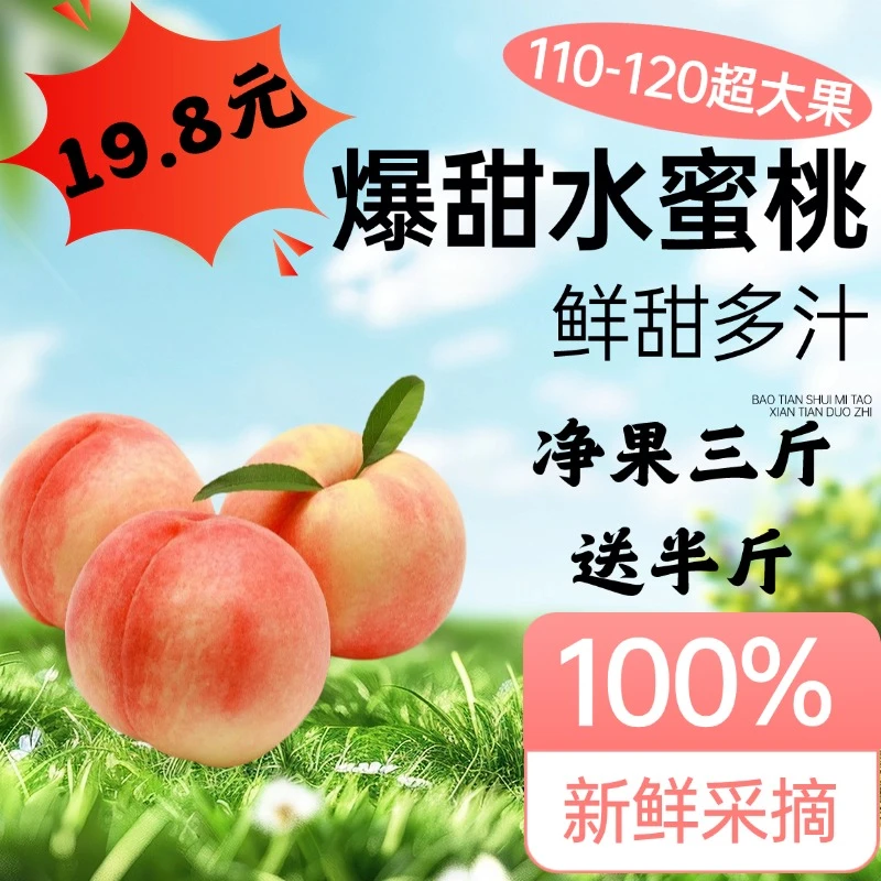 新鲜采摘水蜜桃硬吃脆爽软吃多汁包邮当季水果