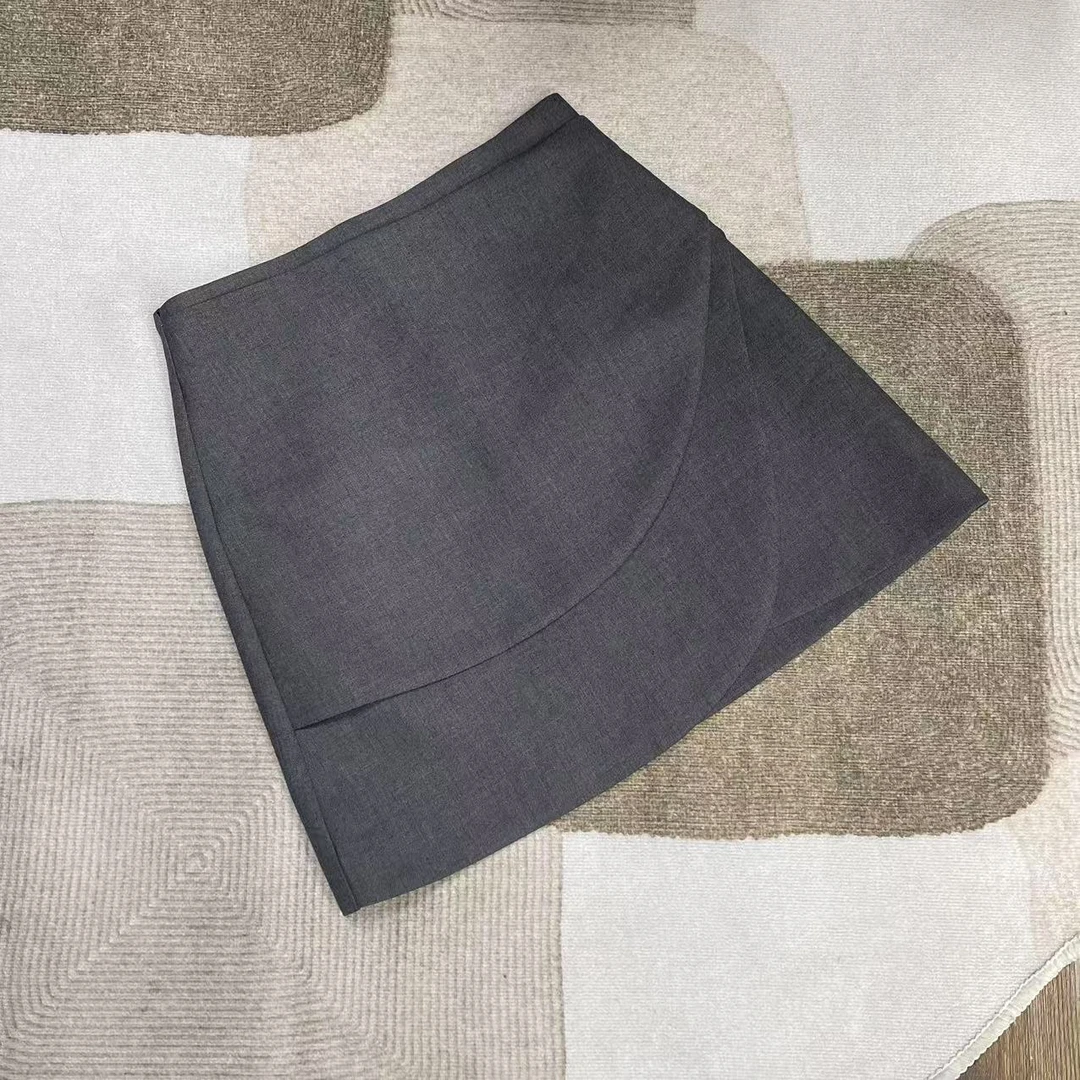 【晨浠定制】新款时尚轻奢百搭A摆半裙1785