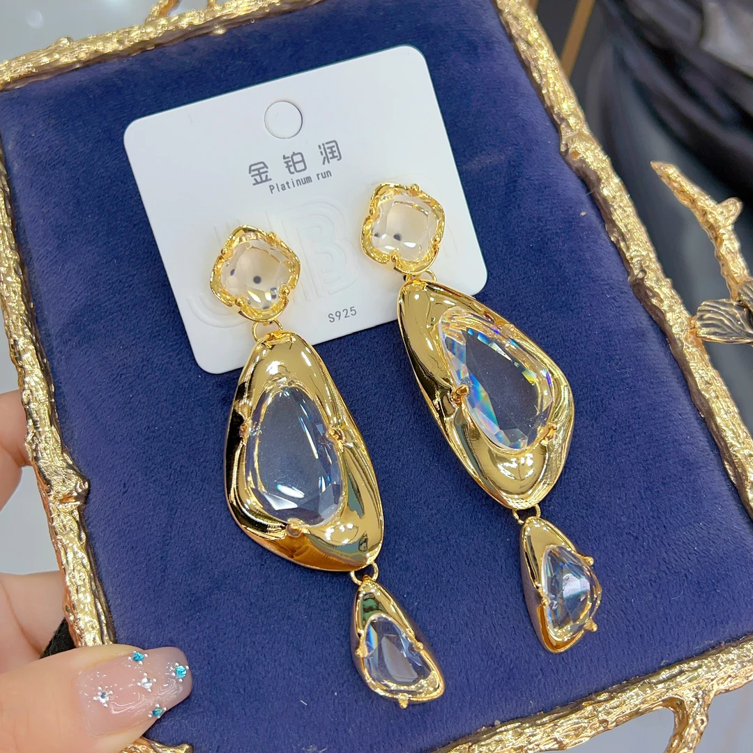 钛钢耳饰 伊帕尔阿依新款时尚百搭气质个性钛钢大耳钉轻奢复古