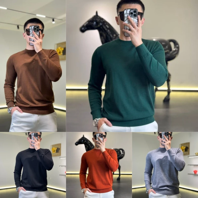 （秋冬）古帝特尼“羊毛”轻奢男士圆领净版百搭针织修身毛衣SJ-62030