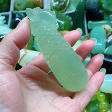 蛇纹石玉未镶嵌手把件