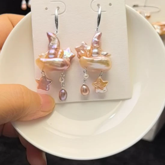 淡水珍珠颈饰未镶嵌耳钩