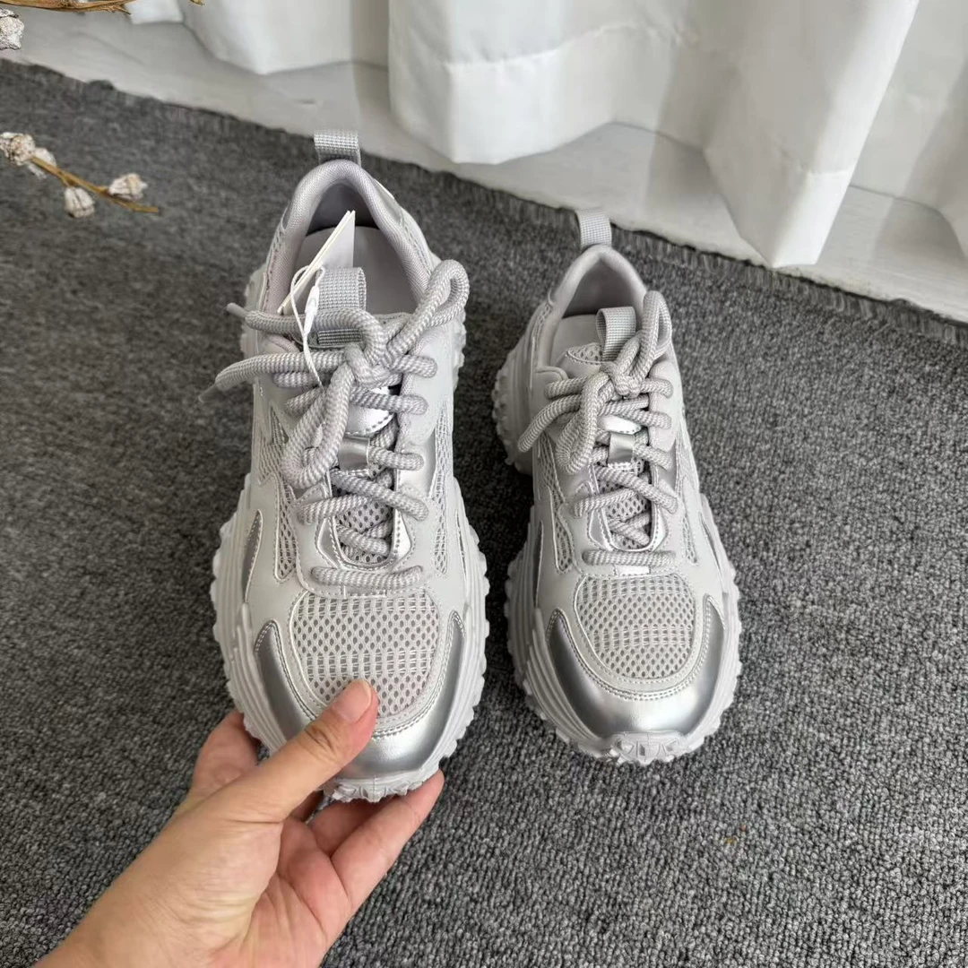 厚底老爹鞋女2025秋季新款榴莲底休闲百搭运动女鞋子显脚小