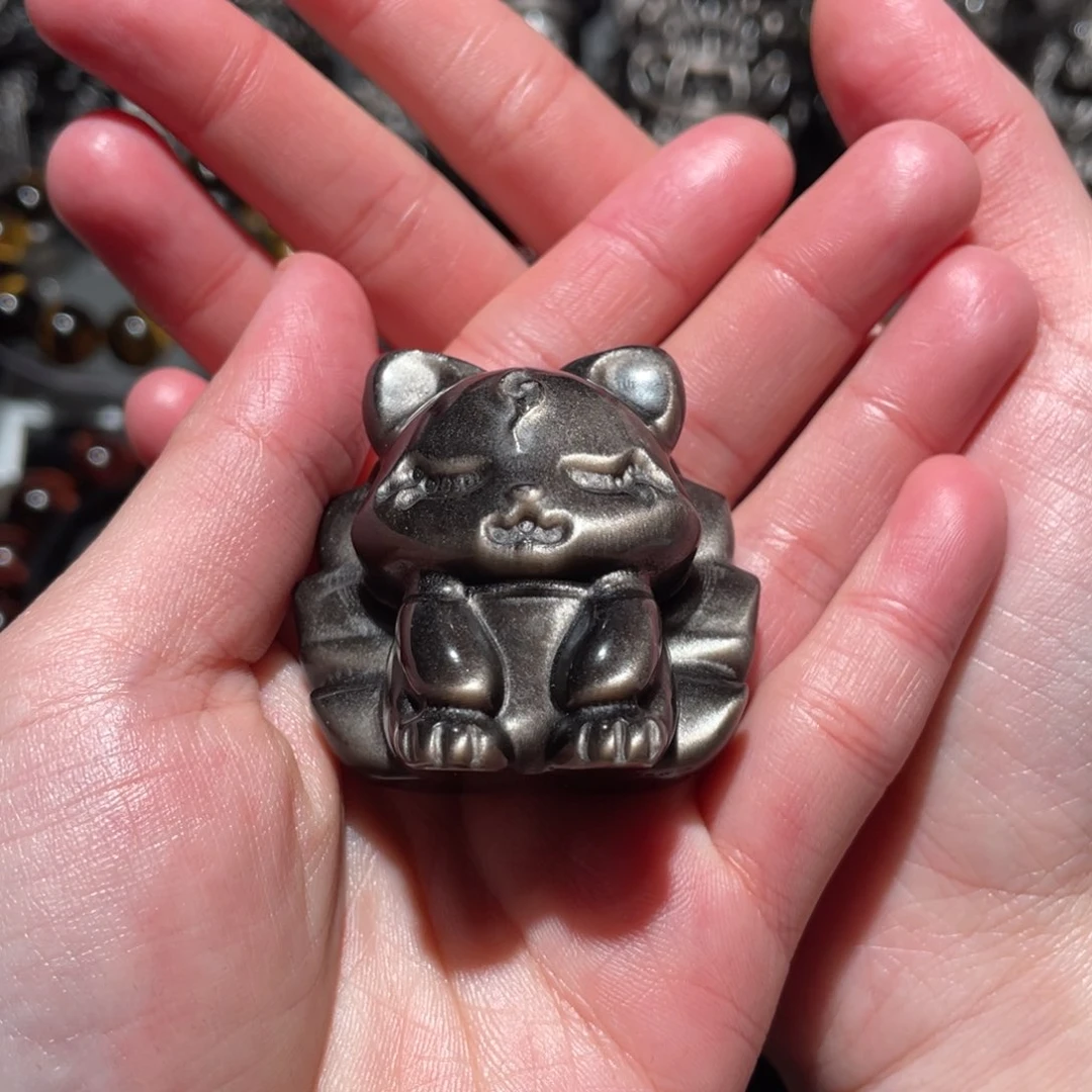 黑曜岩手串未镶嵌一***虫