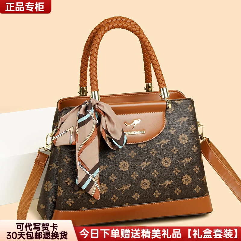 爆款正品大容量手提包中老年女包妈妈包耐磨印花通勤包简约百搭款