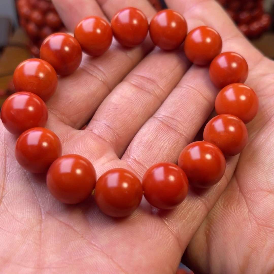 南红玛瑙未镶嵌保山精工圆珠手串卡15➕