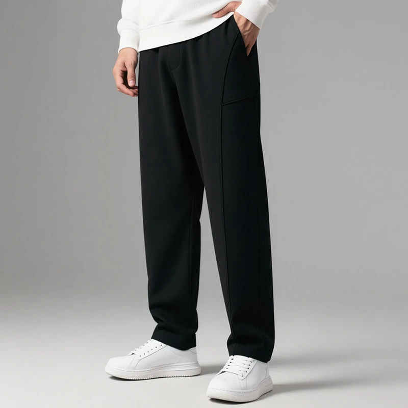 【菱形裆弯刀裤】加肥加大码男装新款加绒直筒休闲裤秋季胖男生裤子