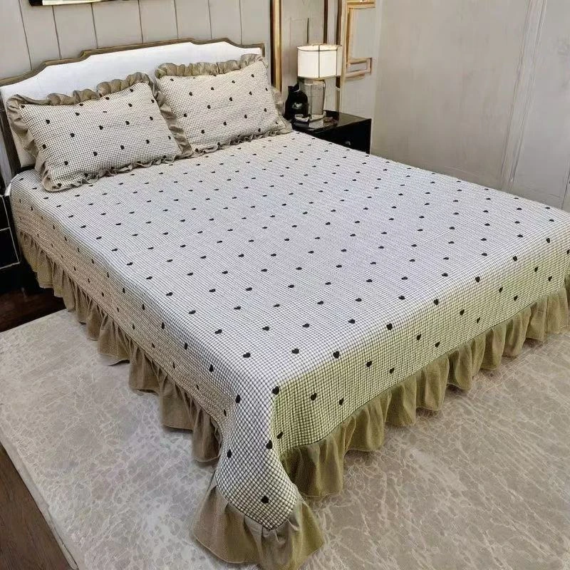 【荷叶花边四季通】用床盖可机洗不变形