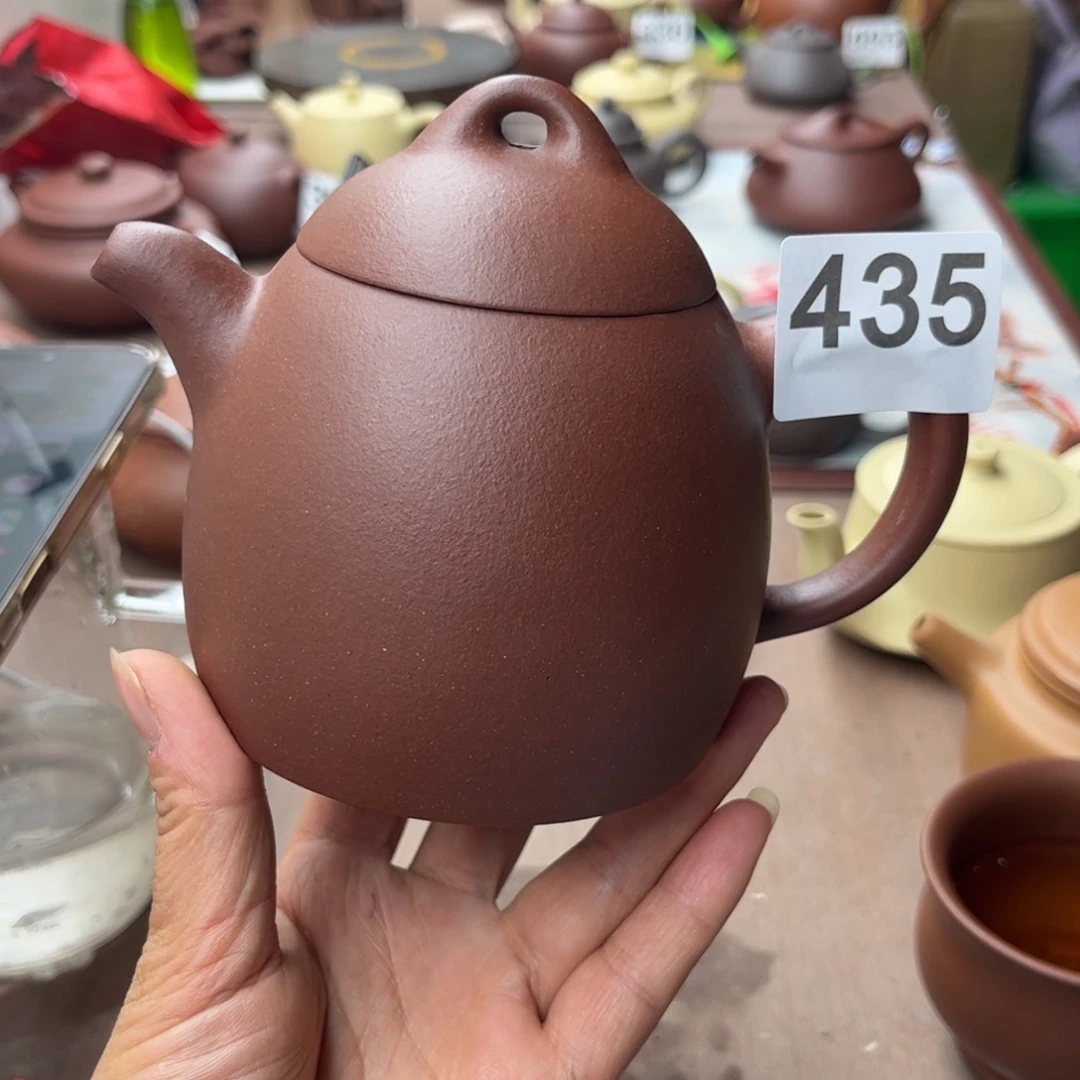 紫砂茶壶底槽清半手400cc