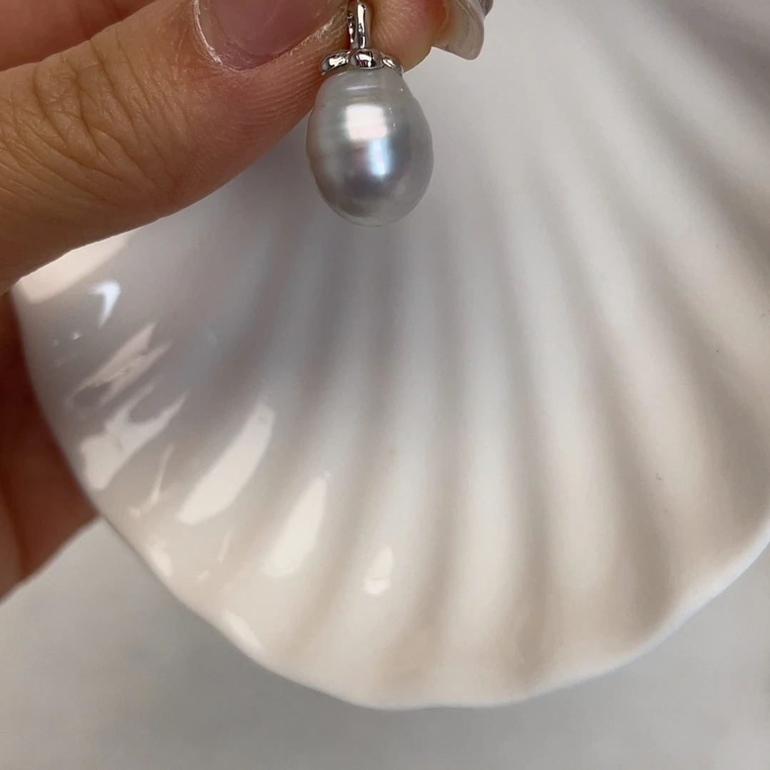 海水珍珠吊坠(不含链)银S925镶嵌