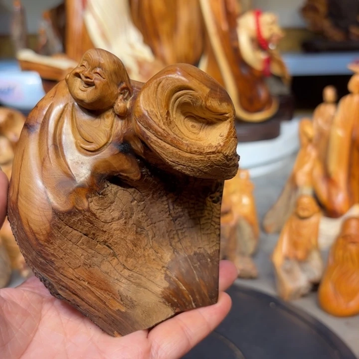 柏木太行崖柏弥勒佛