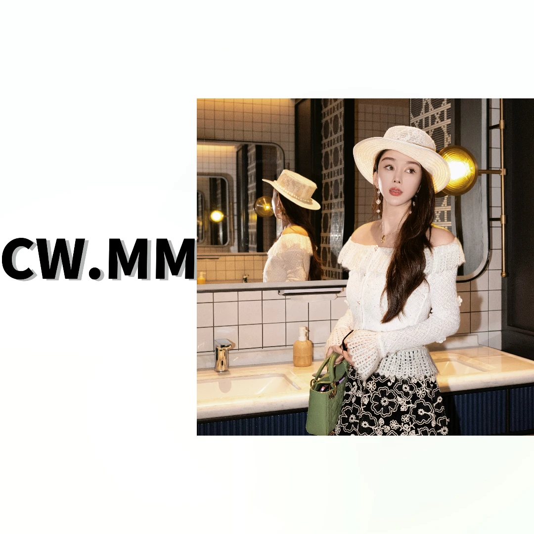CW.MM 【白月光匿名】高级感钩花领显瘦设计感钉花上衣