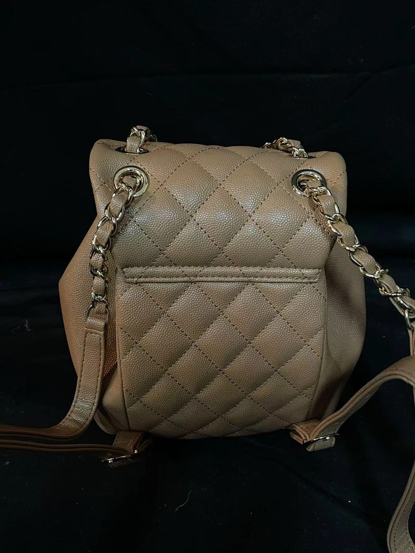 LQ-WITH-QUEEN真皮女包双肩包棕色-迷你