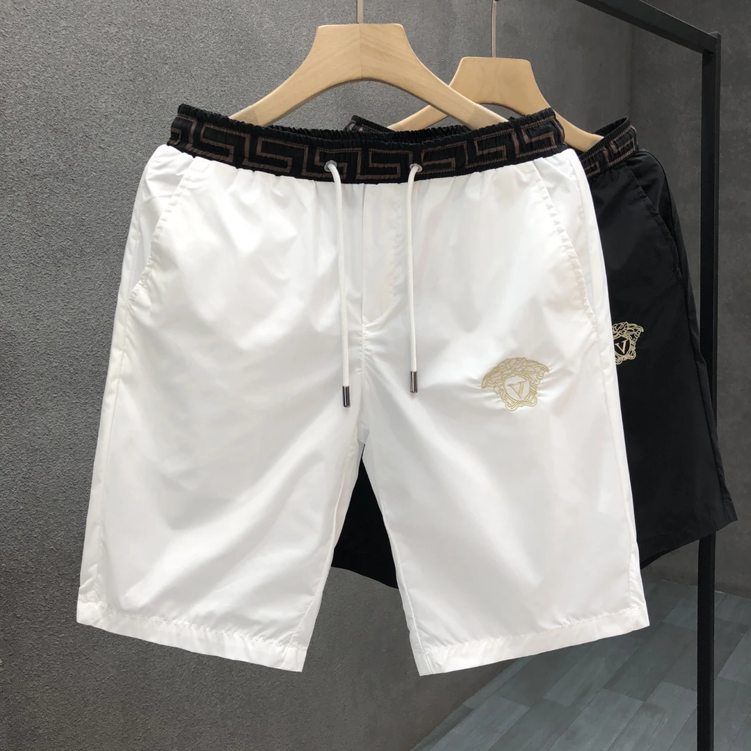 2025夏季新款男士刺绣短裤男潮流薄款外穿五分裤男士时尚沙滩短裤
