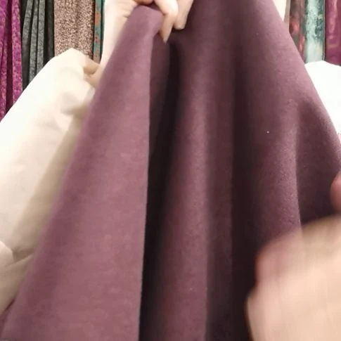 水洗羊绒布料斜纹乌梅紫1米
