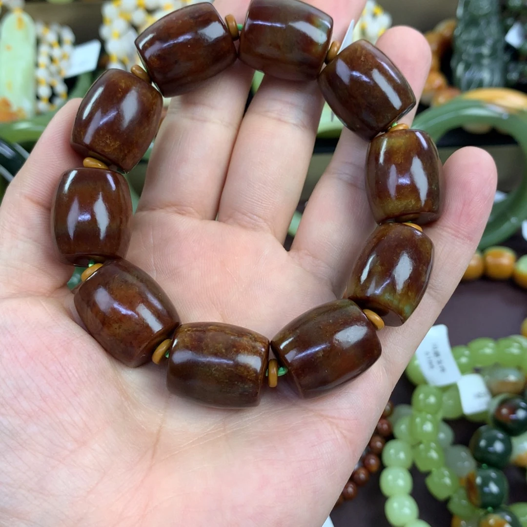 清***吧透闪石质玉未镶嵌手串