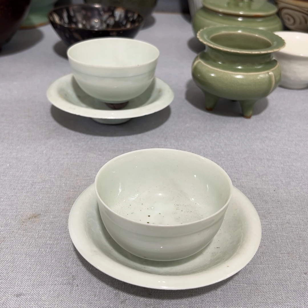 放***我摆件湖田窑青白釉简易茶托盏