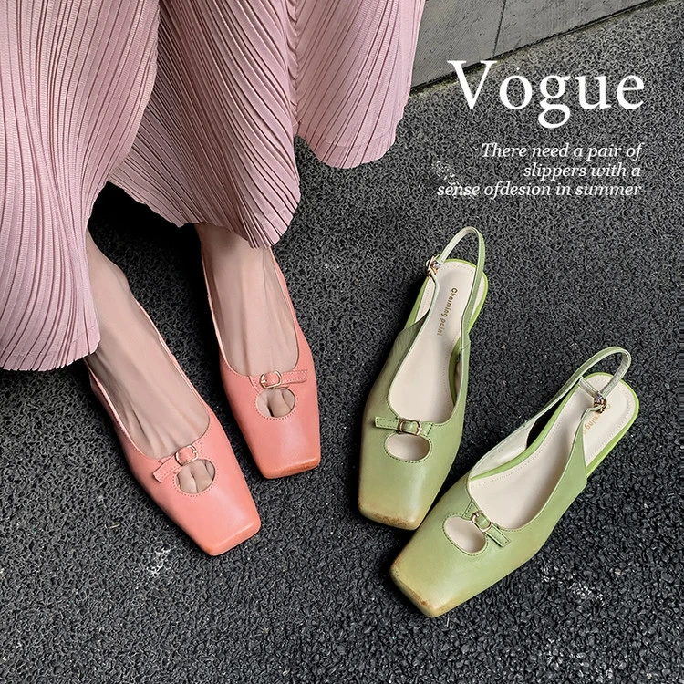时装凉鞋2025年夏季简约粗跟鞋方头玛丽珍鞋