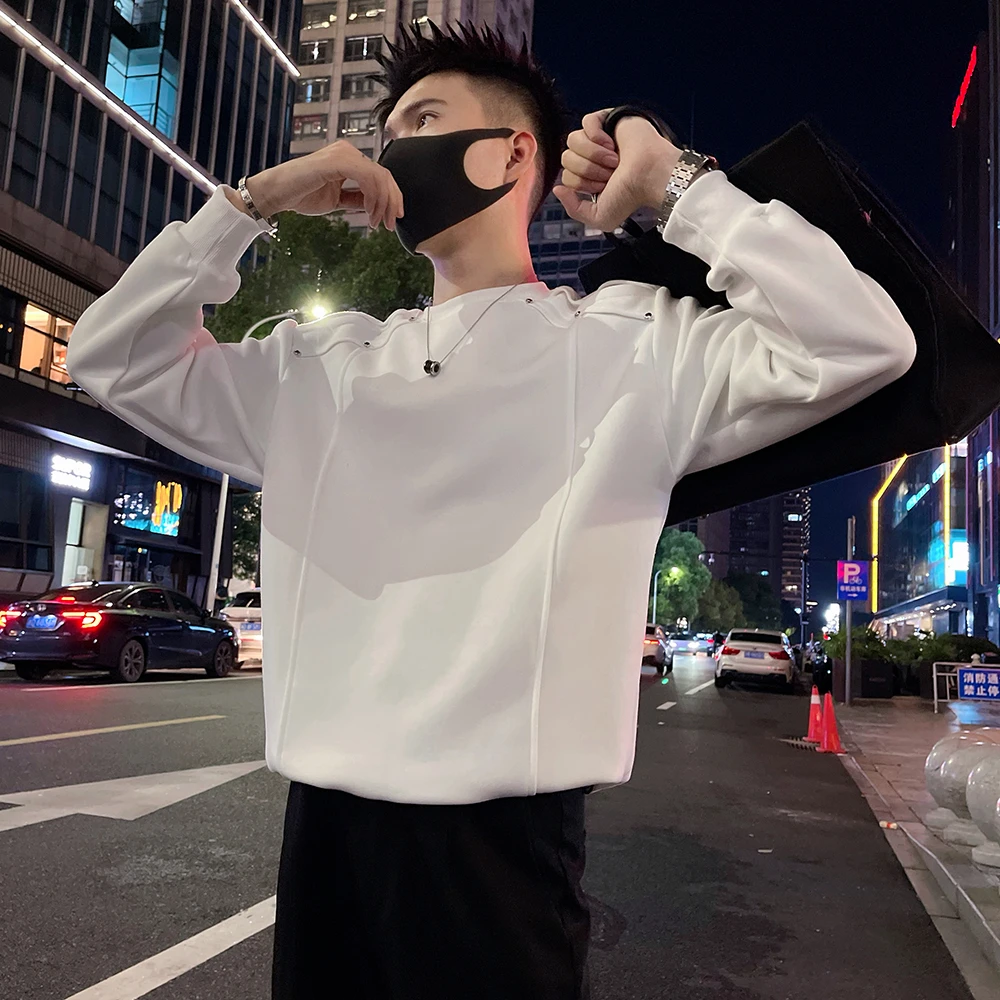 春秋季男士圆领潮流百搭长袖卫衣2025新款高级感男装外套男款上衣