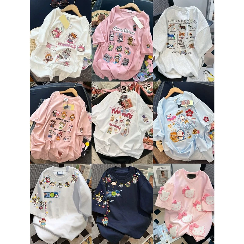 A(短袖501-700)韩版夏季中大童男女童亲子时尚百搭潮流短袖T恤