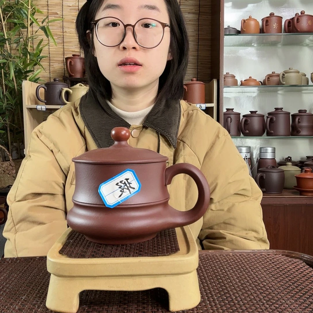 紫砂茶杯原矿共生矿紫泥鸿运当头办公杯没礼盒微瑕微瑕450