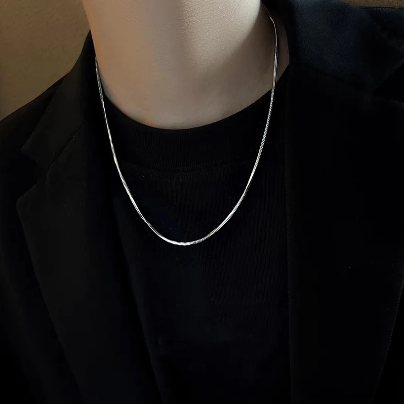 不锈钢项链 蛇骨链素款ins小众高级感饰品方蛇链简约不掉色锁骨链商品图