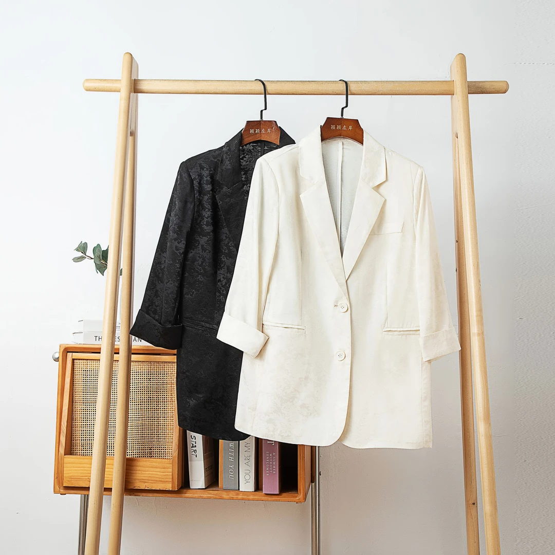 高品质七分袖醋酸西装外套女810-JX