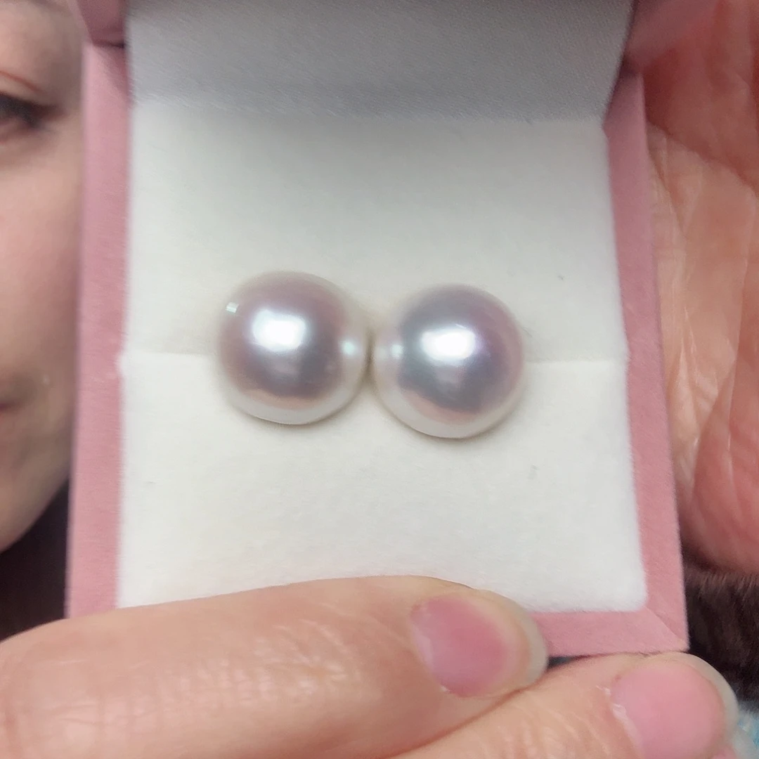 拼合珍珠（马贝珠）银S925镶嵌耳饰