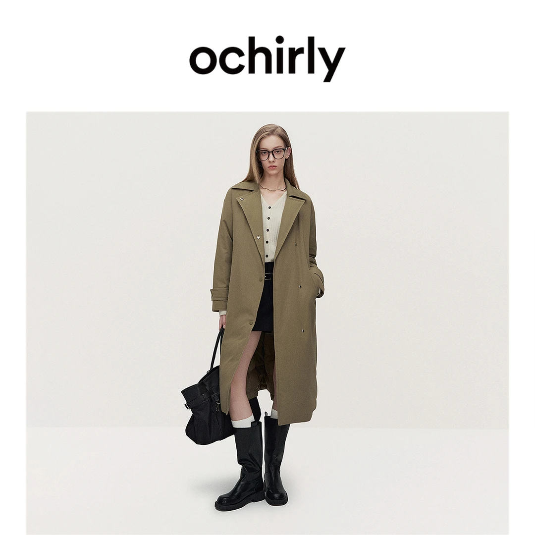 【达人】ochirly欧时力长款羽绒服大衣上衣外套保暖腰带秋
