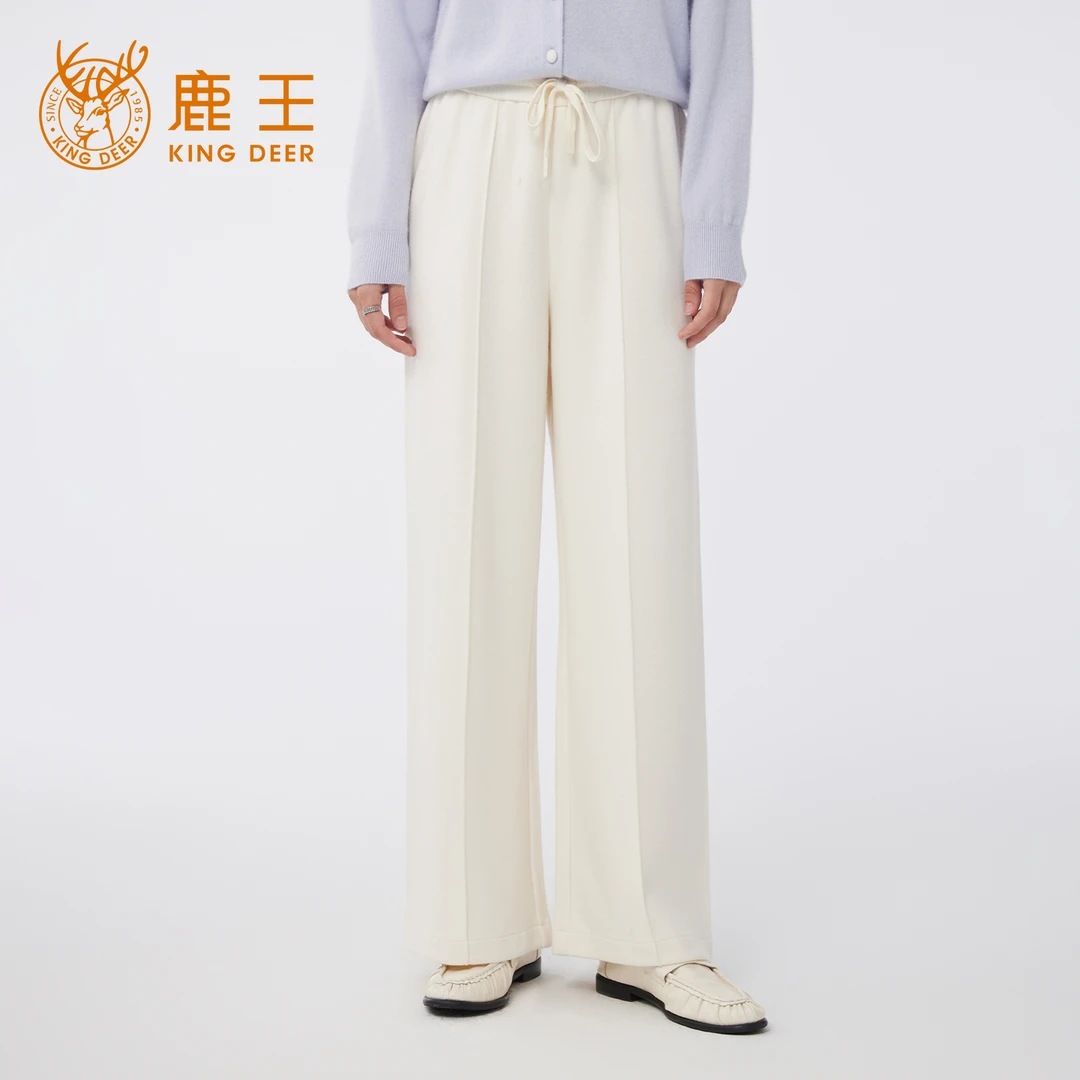 King Deer/鹿王秋冬新款显瘦显高现腿长百搭休闲针织女裤L667483