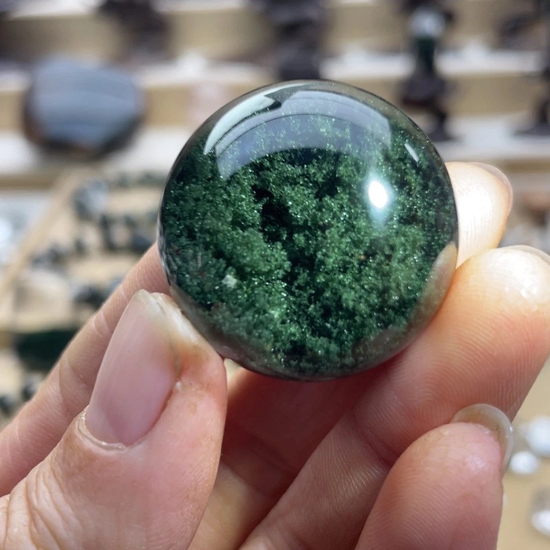 未镶嵌水晶颈饰绿幽灵聚宝盆球