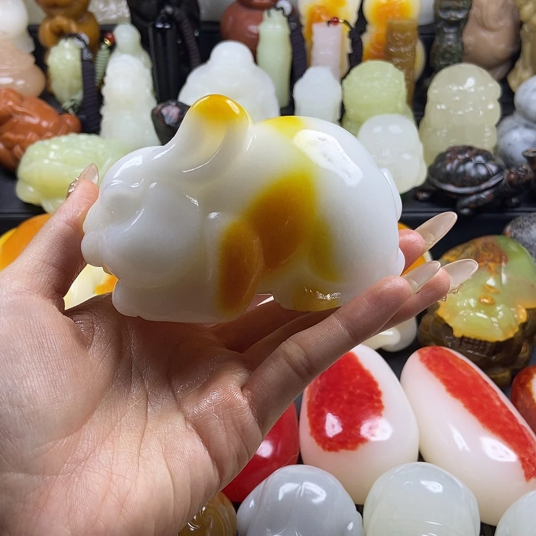 无花朵原石雕刻把件