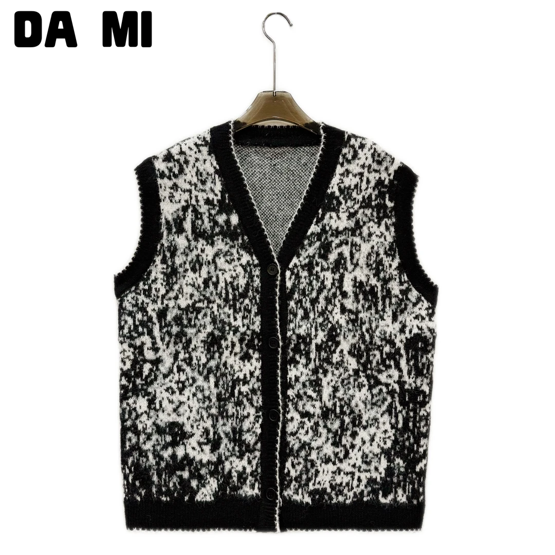 【大蜜】33032#V领女装提花开衫复古马甲