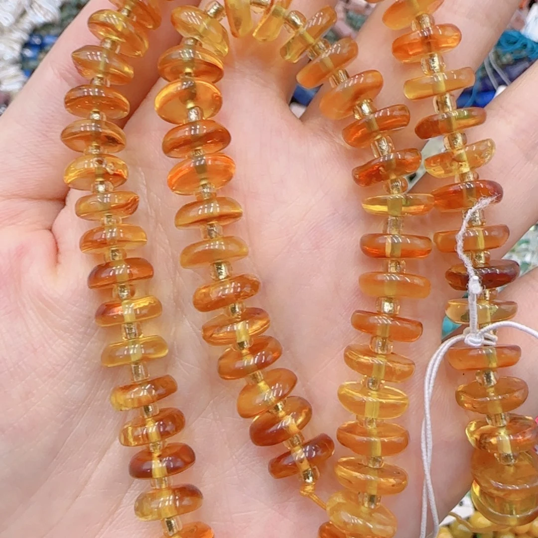 未镶嵌玛瑙/玉髓珠宝半成品蜜蜡隔片一条卡9