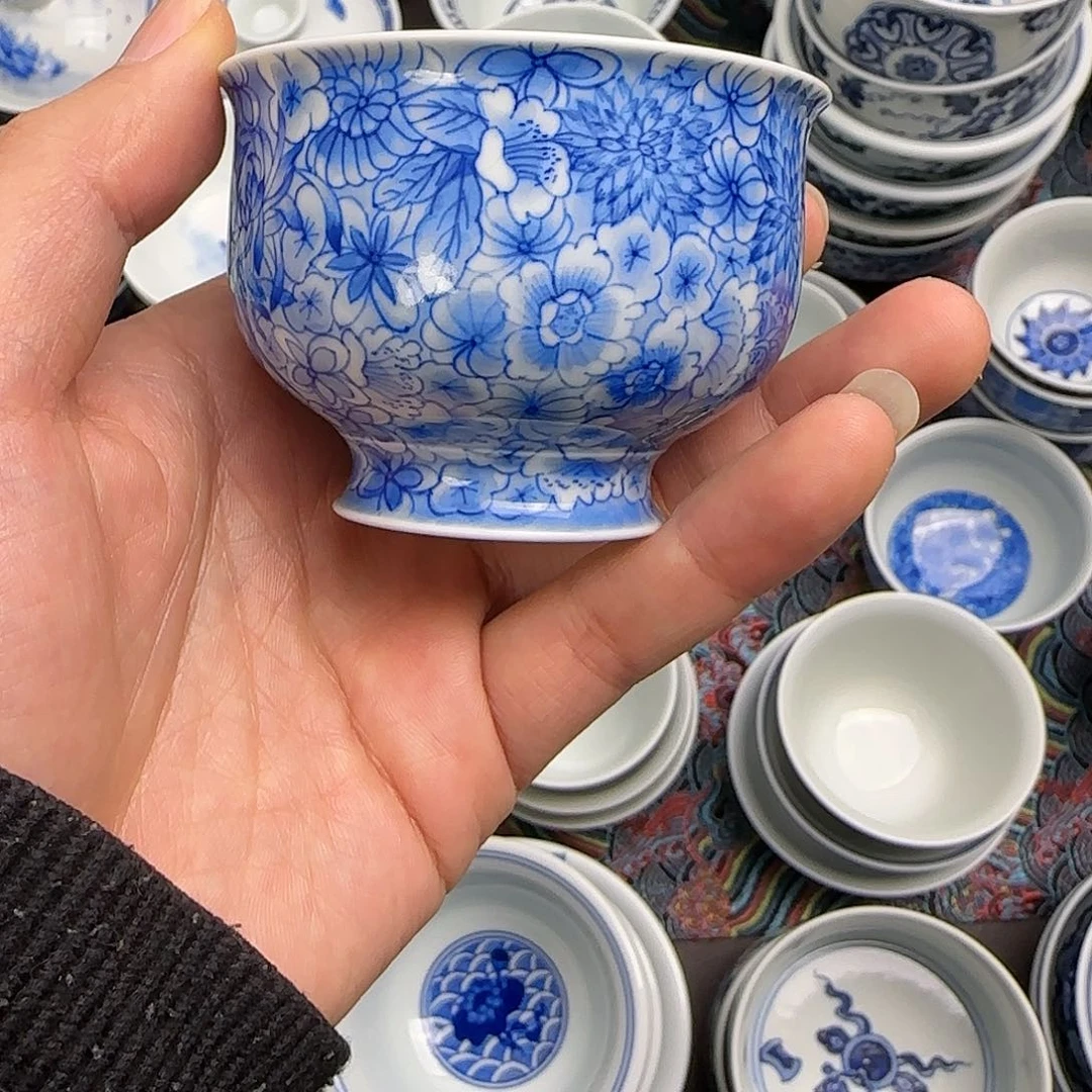 粉**微瑕全手绘景德镇陶瓷