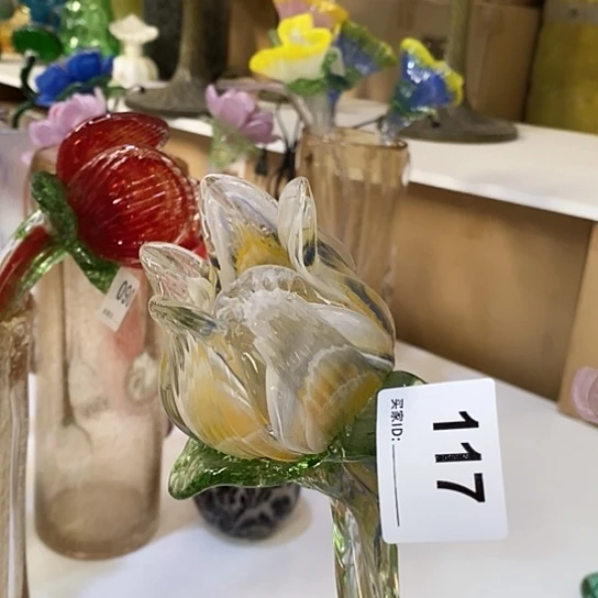 琉璃花瓶高42厘米宽6厘米