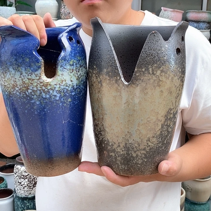 紫砂花盆口15高25瑕疵